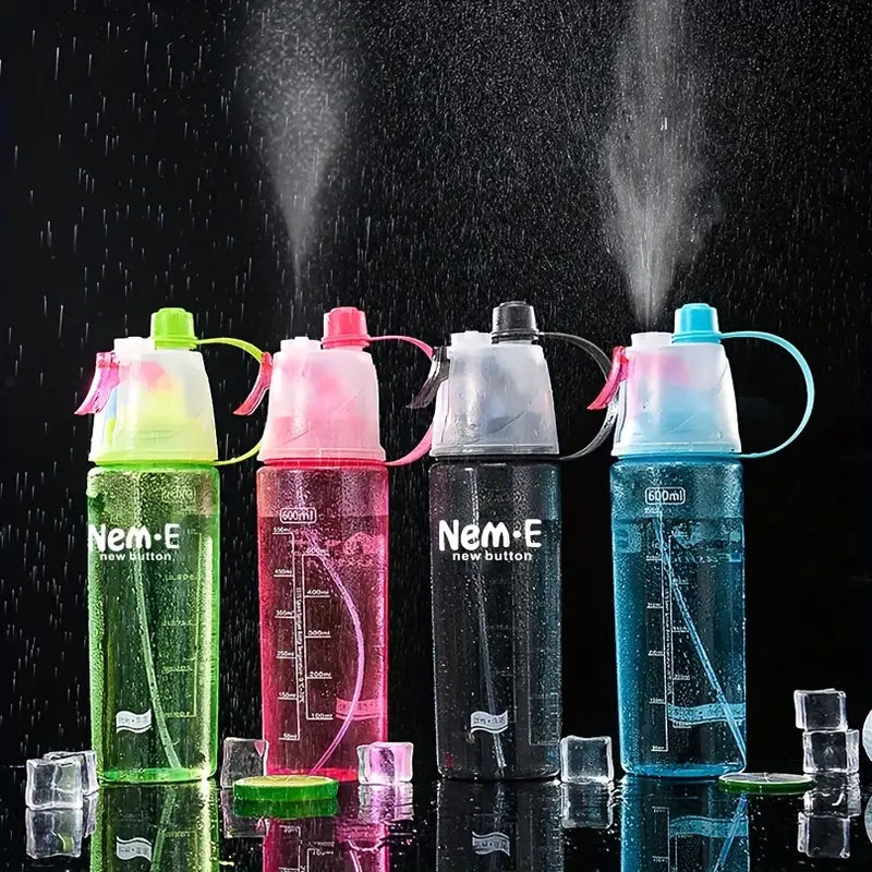 Sports water bottle with trigger spray
