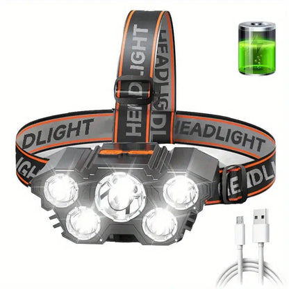 5 LED Rechargeable Headlamp
