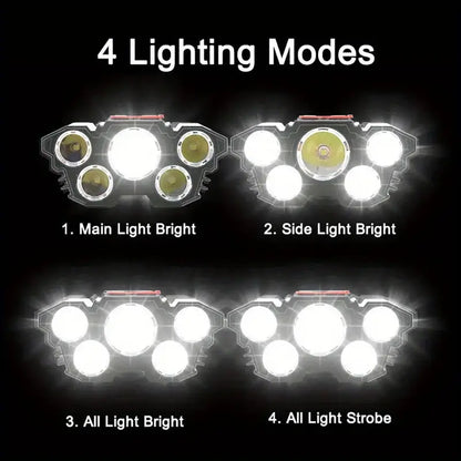 5 LED Rechargeable Headlamp