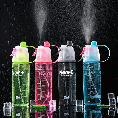 Sports water bottle with trigger spray
