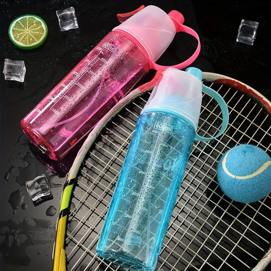 Sports water bottle with trigger spray